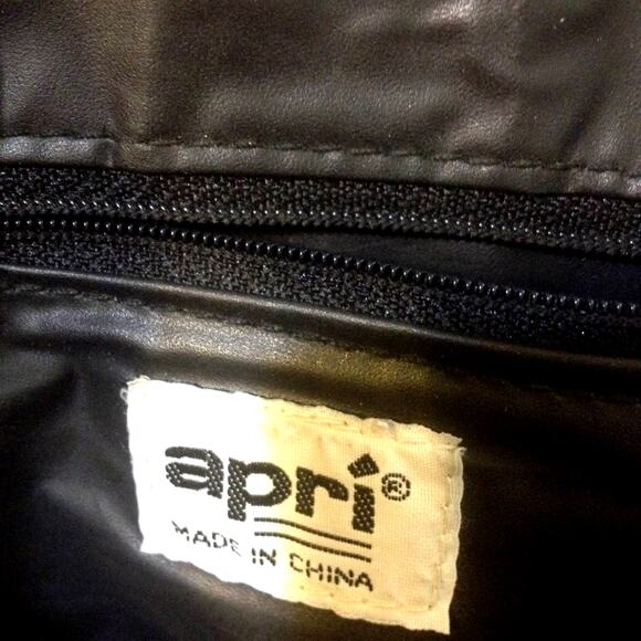 APRI Brown Gold Vintage Handbag Shoulder Bag Purse - Picture 3 of 6